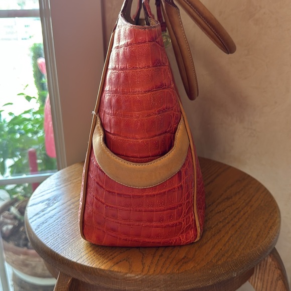 Brahmin Coral Croc-Embossed Tote - Picture 7 of 12